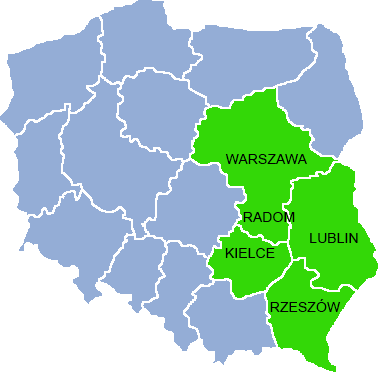 Mapa obszaru działania MarAuto